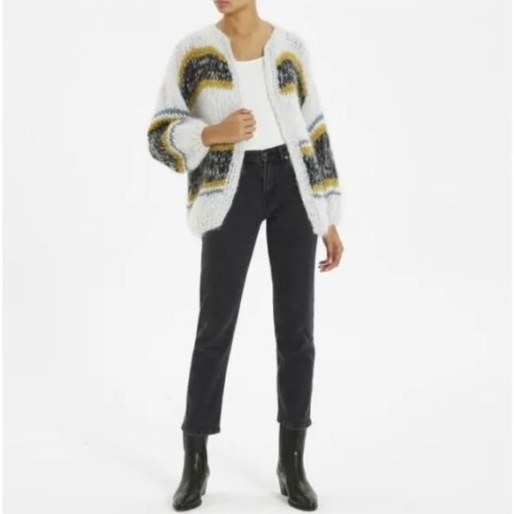 miami Sweaters - NWT MAIAMI  Big Mohair and Wool Cardigan | Charcoal grey Size M/L